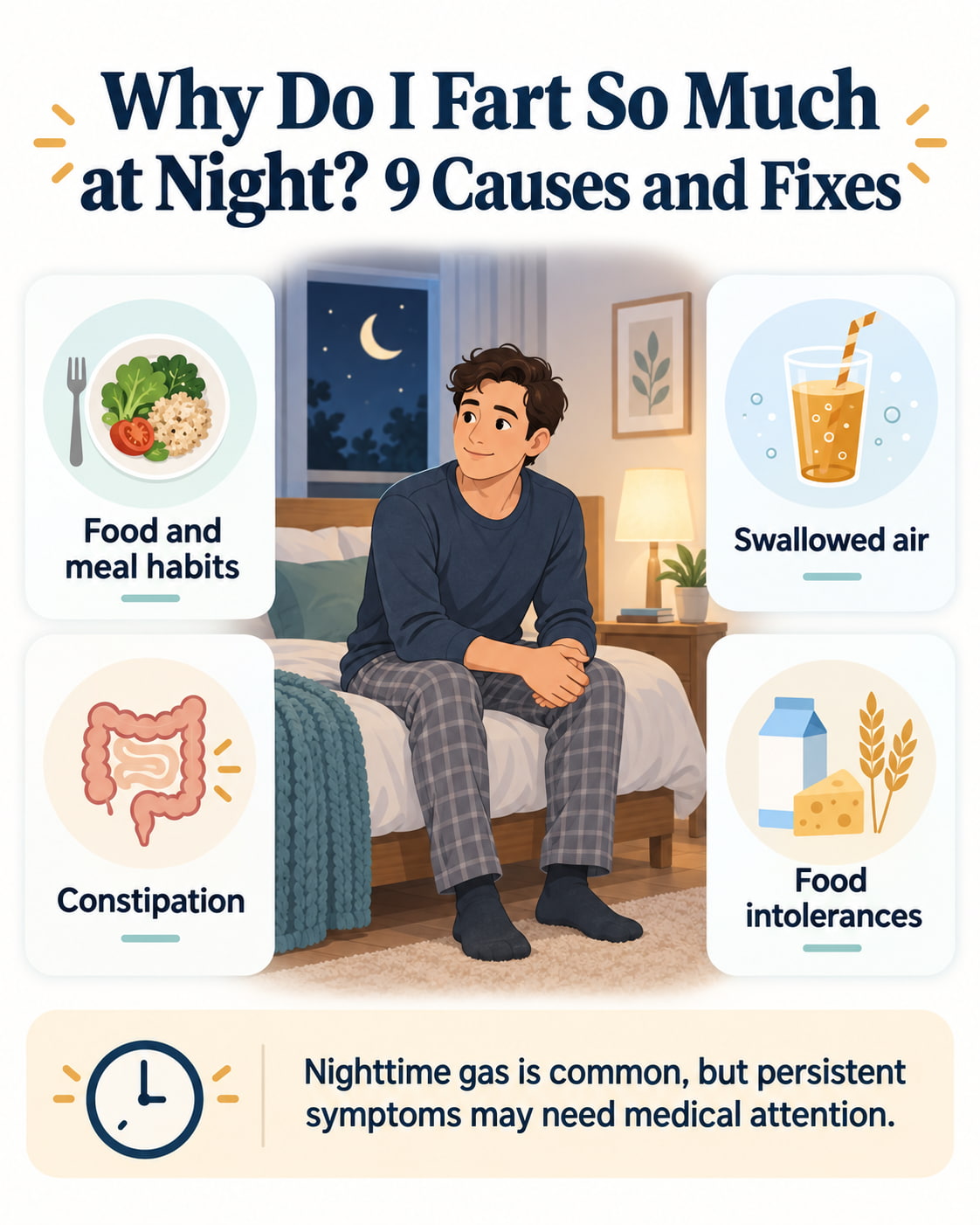 Why Do I Fart So Much at Night? 9 Causes and Fixes