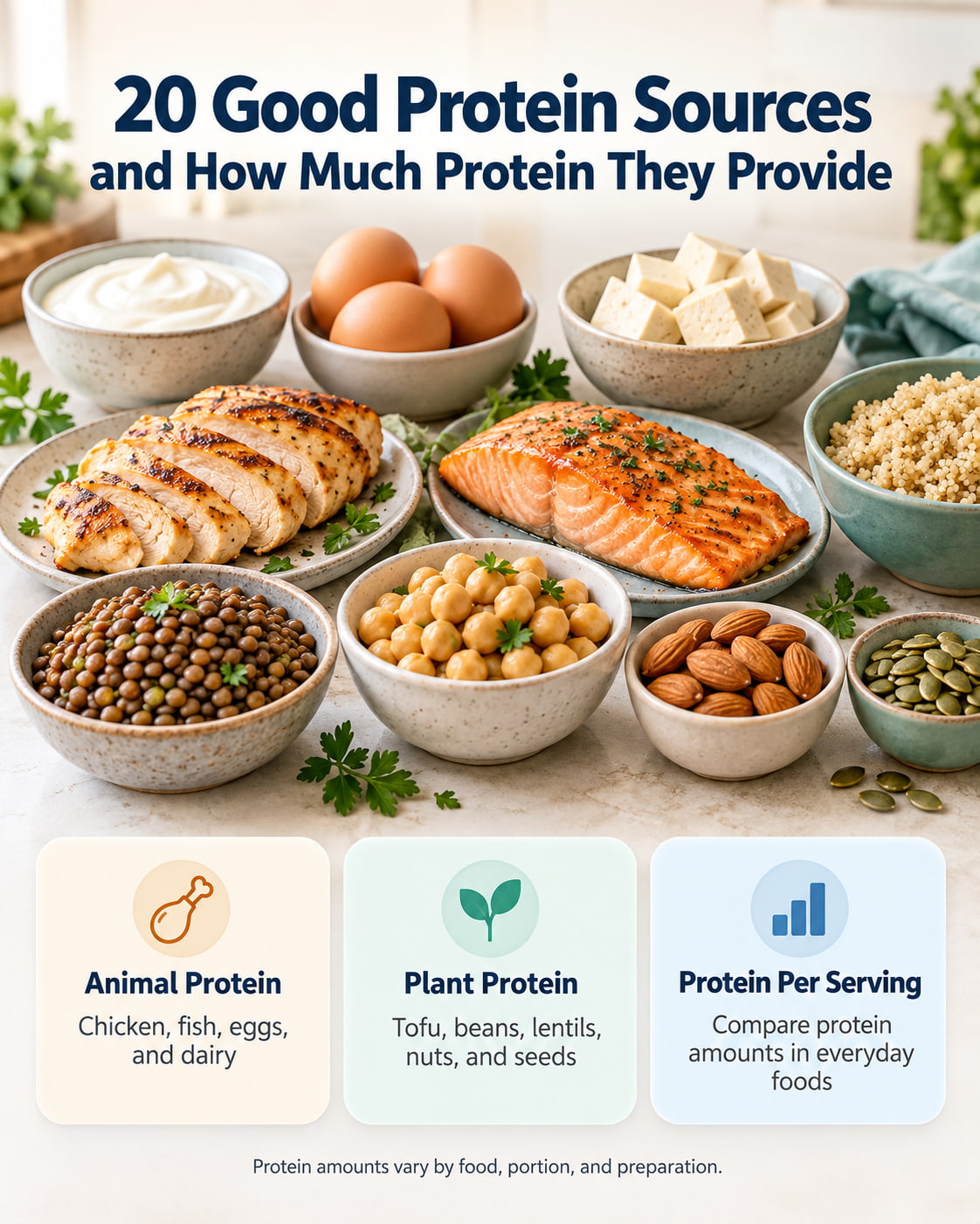 20 Good Protein Sources and How Much Protein They Provide