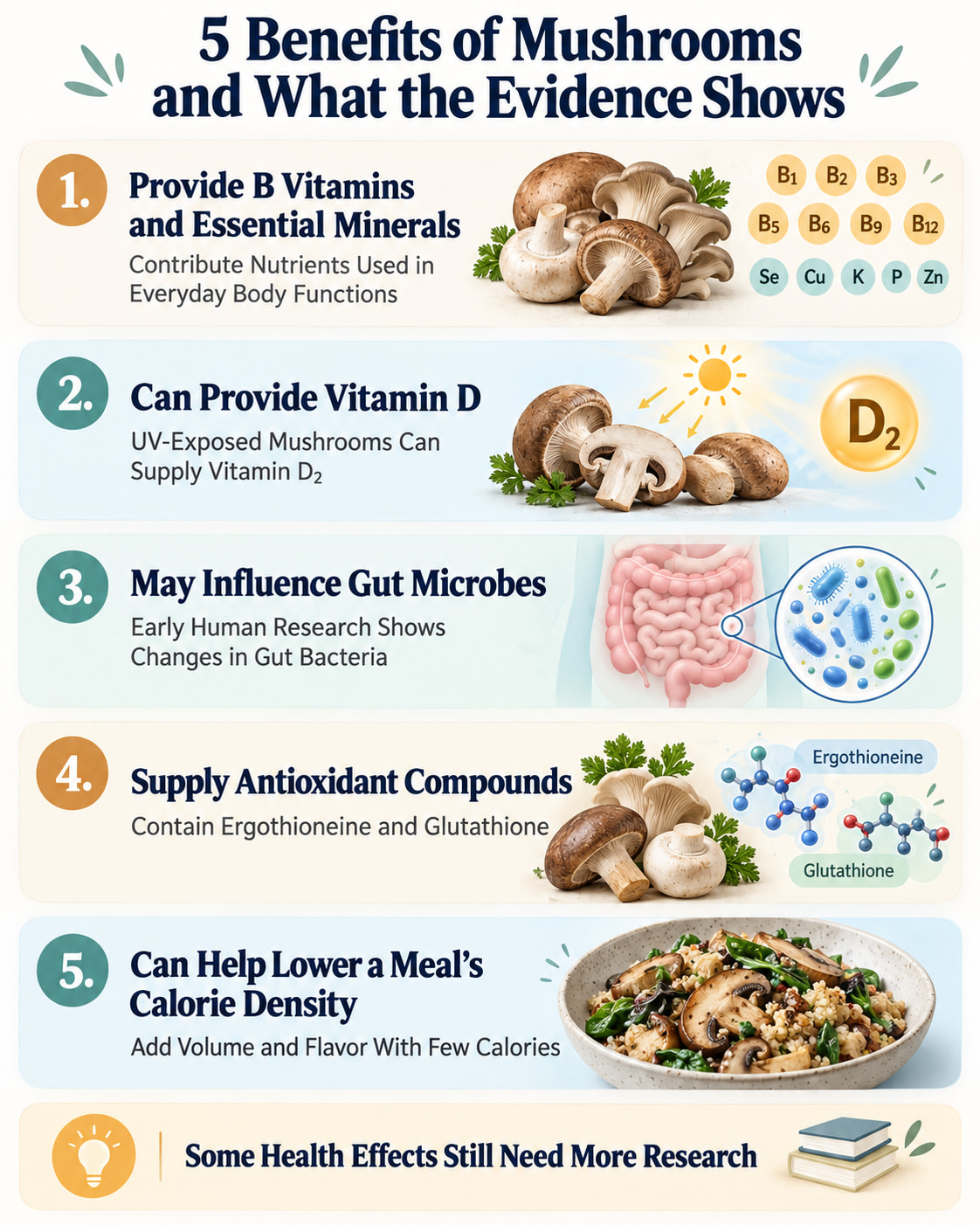 5 Benefits of Mushrooms and What the Evidence Shows