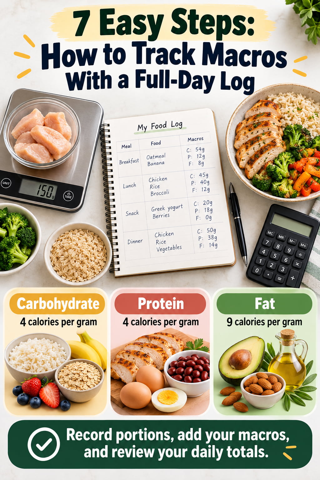 7 Easy Steps: How to Track Macros With a Full-Day Log