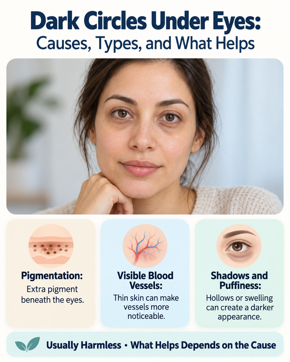 Dark Circles Under Eyes: Causes, Types, and What Helps