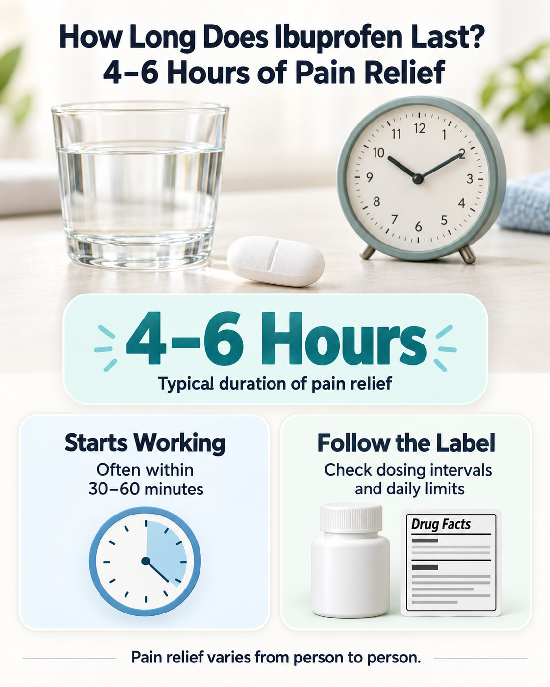 How Long Does Ibuprofen Last? 4–6 Hours of Pain Relief