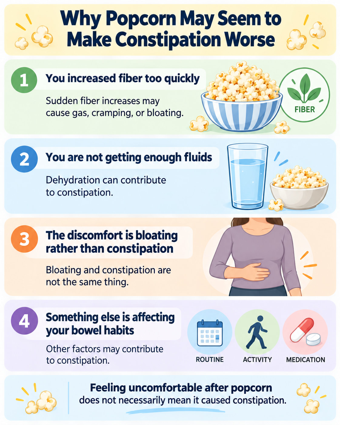 Why Popcorn May Seem to Make Constipation Worse