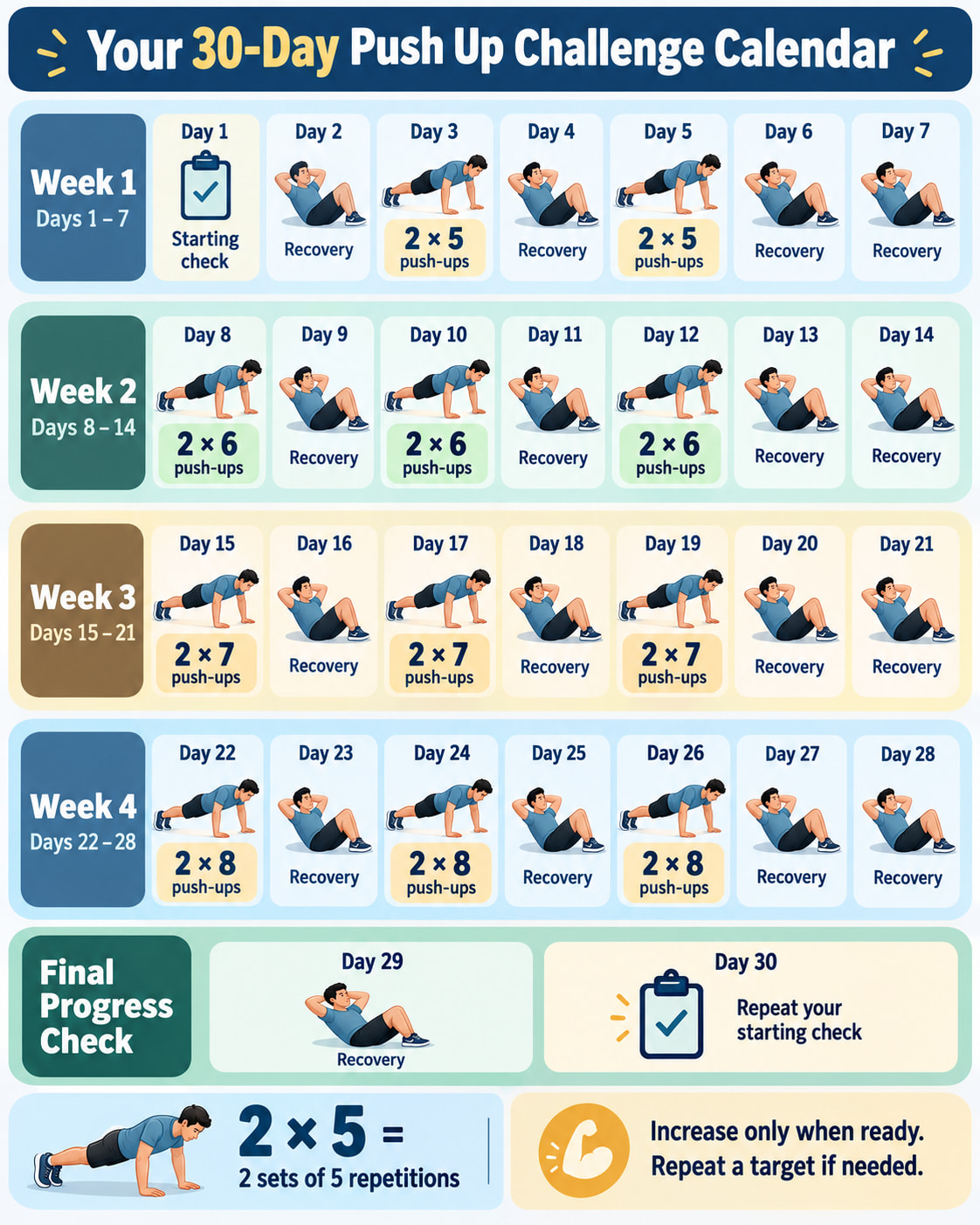 Your 30-Day Push Up Challenge Calendar